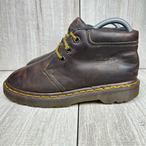 Vintage Y2K Dr. Martens Docs 8057 England Brown Leather Boots Womens Size 6 UK 4 - Picture 3 of 11
